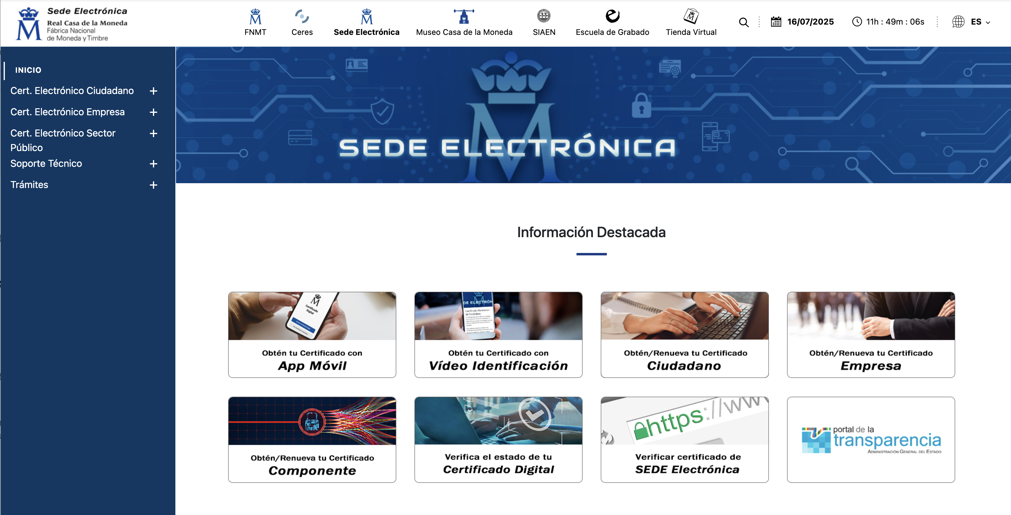 Sede Electrónica FNMT