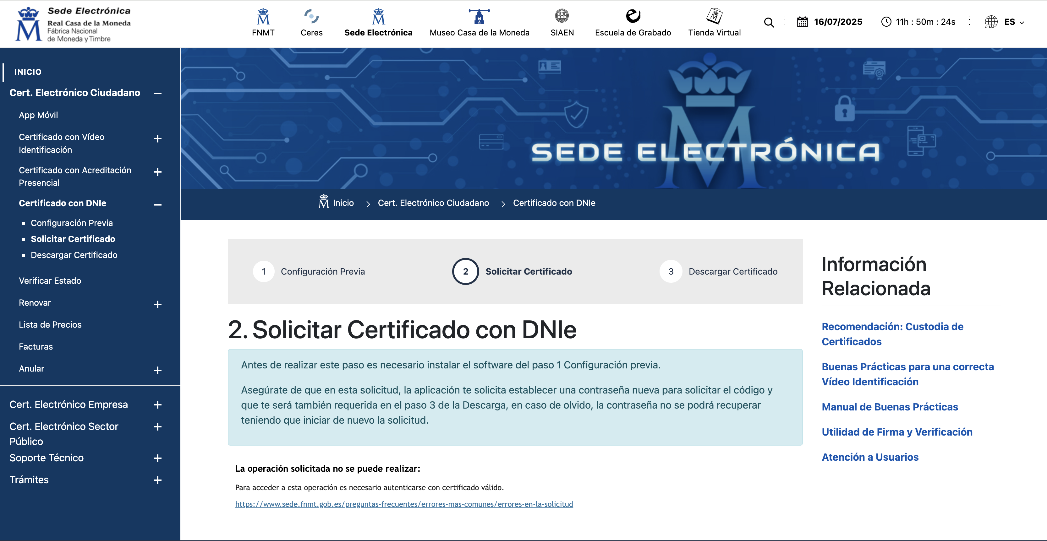 Sede Electronica FNMT
