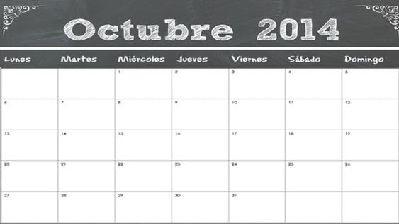 Calendario fiscal del mes de octubre