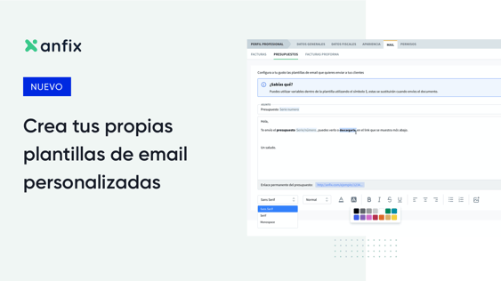 Nuevo: plantillas de email personalizadas