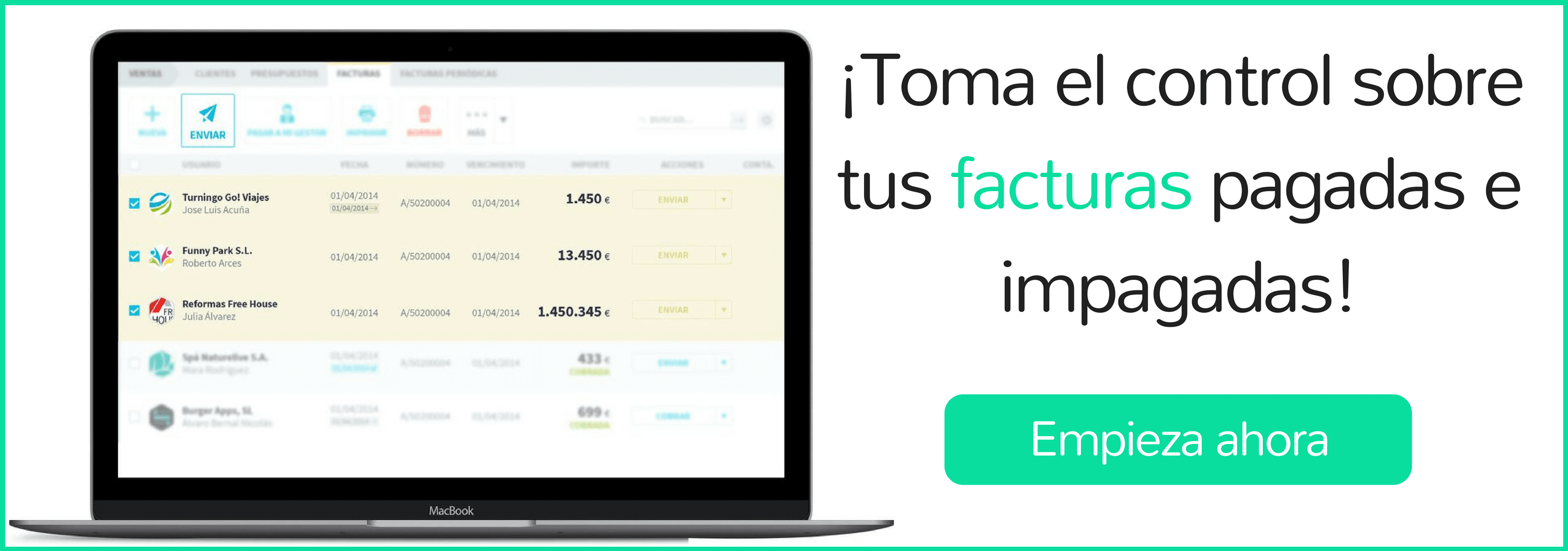control de facturas
