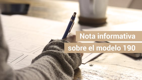 Nota informativa de la AEAT en relación al modelo 190