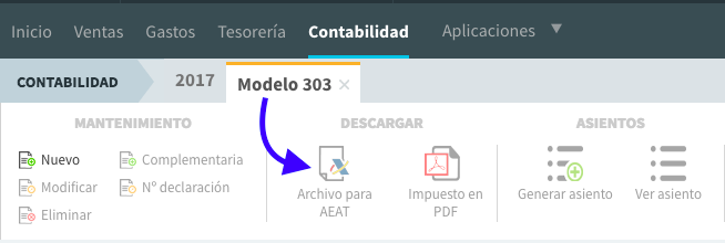 presentación del modelo 303 con fichero AEAT