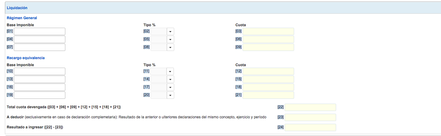 bases y cuotas modelo 309