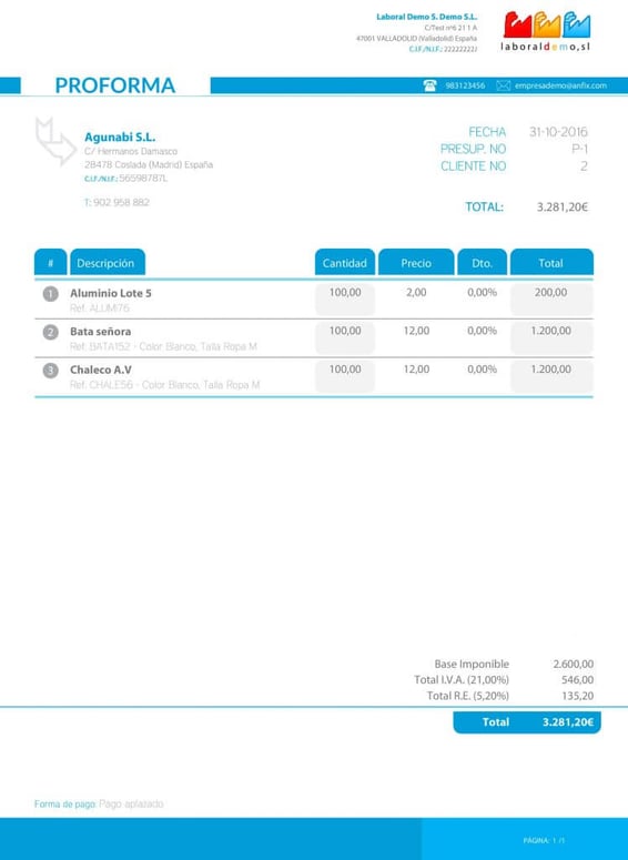 factura proforma