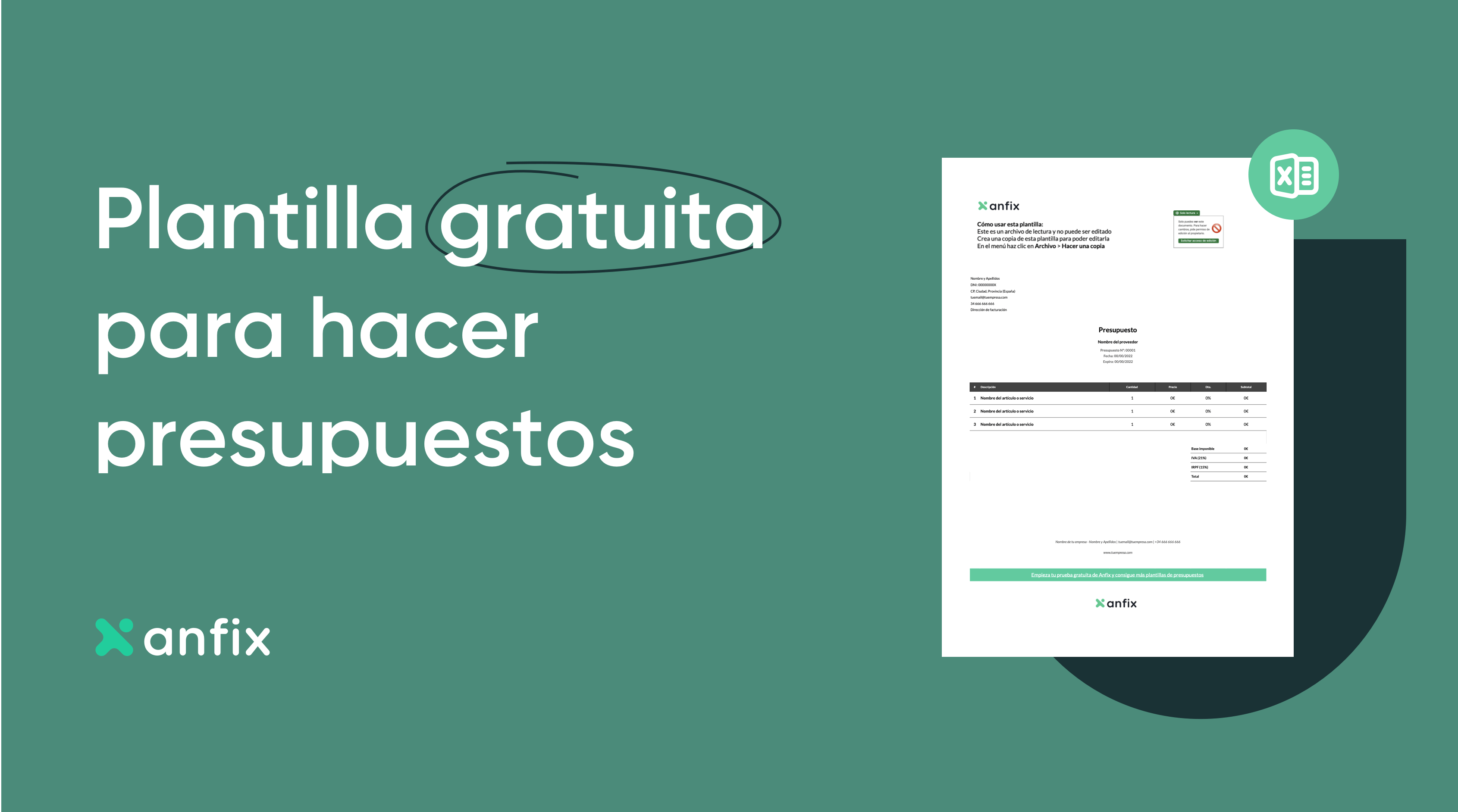 Plantilla de presupuestos: Descárgala en Excel o Google Sheet